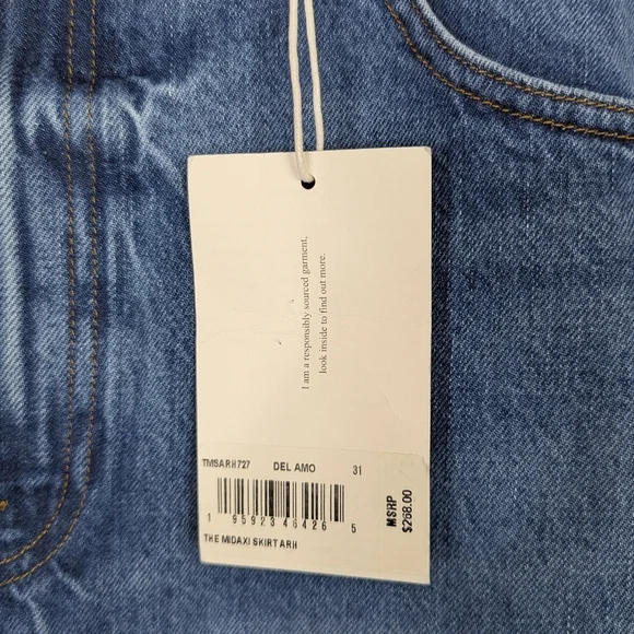 Frame Midaxi Del Amor Midi Maxi Denim Dark Wash Jean Skirt - 31 - Picture 7 of 8